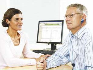 Man getting hearing test